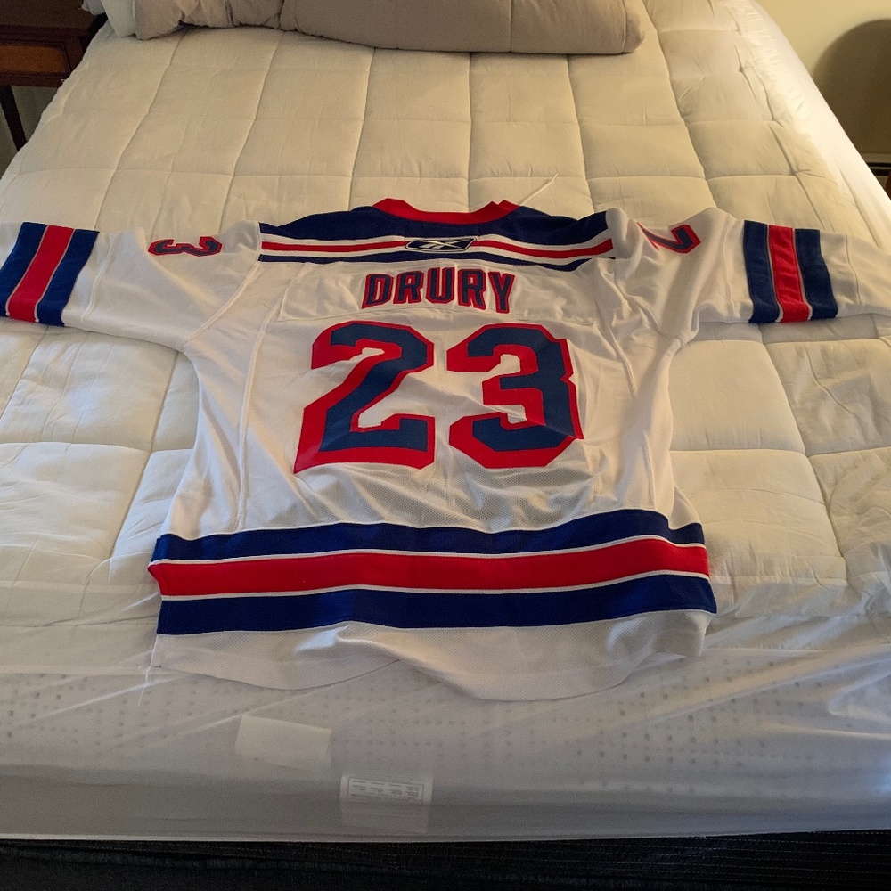 Rangers White Chris Drury jersey